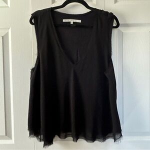 RACHEL Rachel Roy Black V-Neck Sleeveless Blouse